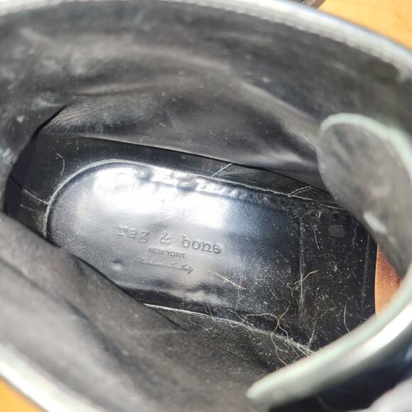 Rag & Bone Black Leather Lace Up Boots - Size 12 - Picture 10 of 13